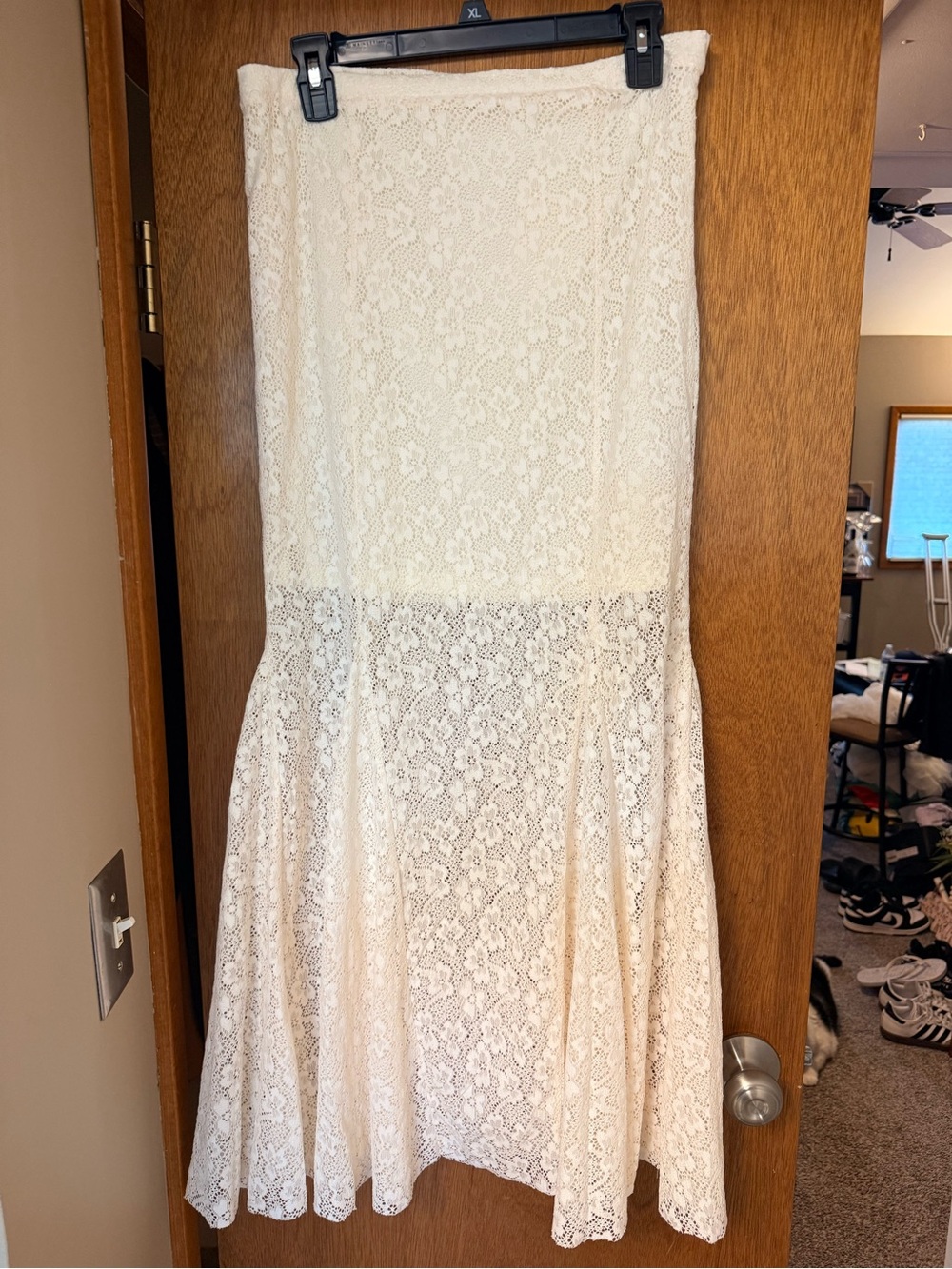 Cream Lace A-Line/Full Skirt - Elegant Women's Design